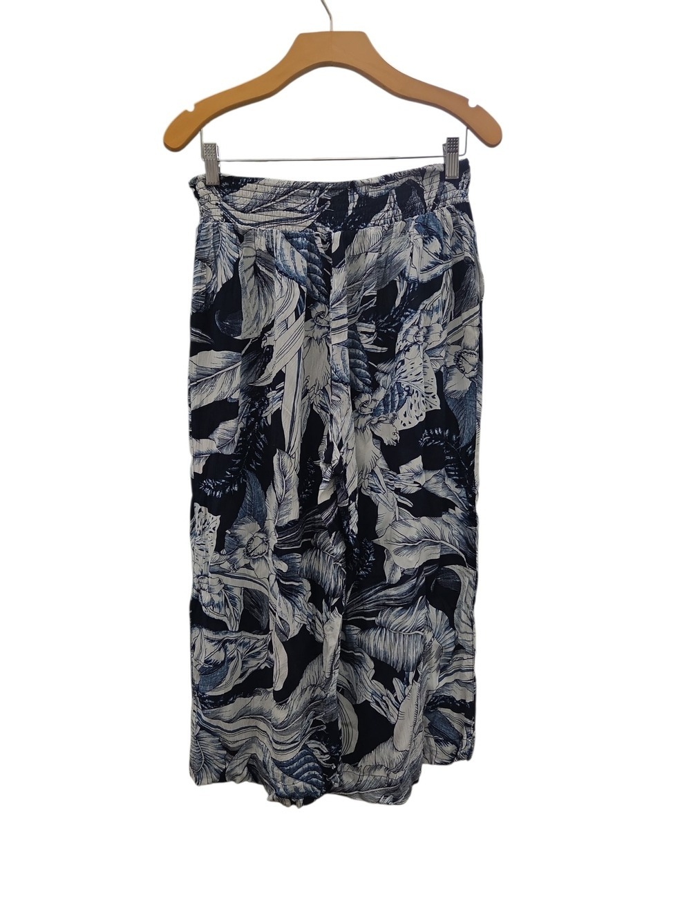 Grace Navy White Wide Leg Pants